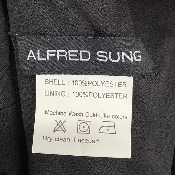 NEW Alfred Sung Size 2 Chiffon Knit Cap Sleeve V-Neck Maxi Dress $231 msrp J3-18 - Picture 4 of 12